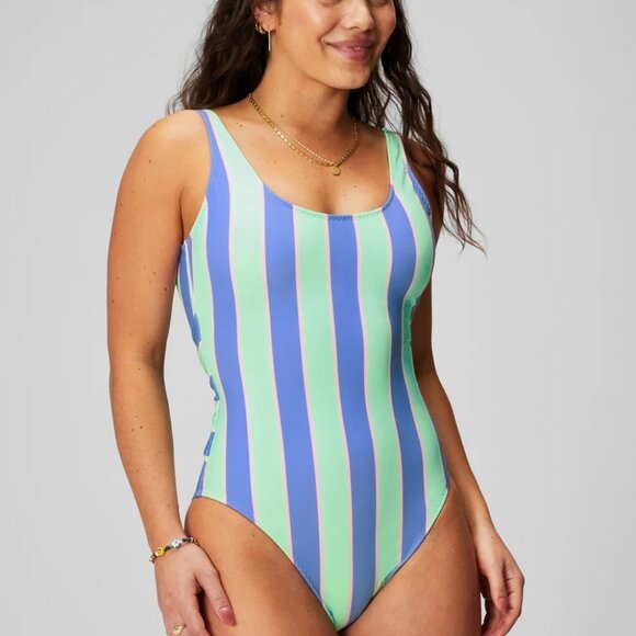 Fabletics Scoop Tie Back One-Piece Swimsuit | Size Large (No Tag) | Shaping Fit - Picture 2 of 6
